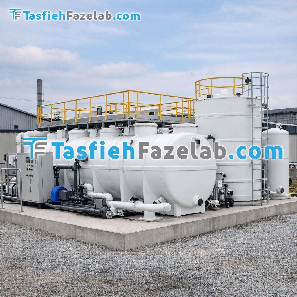 پکیج تصفیه فاضلاب پیش ساخته ماژولار فایبرگلاس FRP در سایت صنعتی