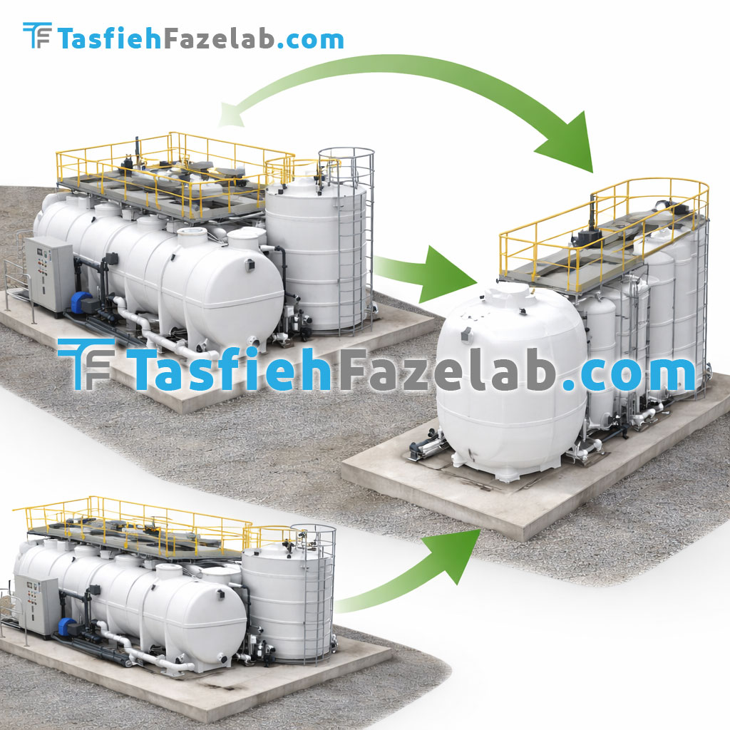 پکیج تصفیه فاضلاب پیش ساخته ماژولار فایبرگلاس با قابلیت توسعه ظرفیت و افزودن ماژول جدید